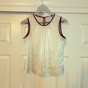 Calvin‎ Klein White & Black Sleeveless Top Small